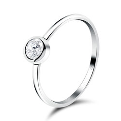 Bezel Set Stone Silver Ring NSR-507